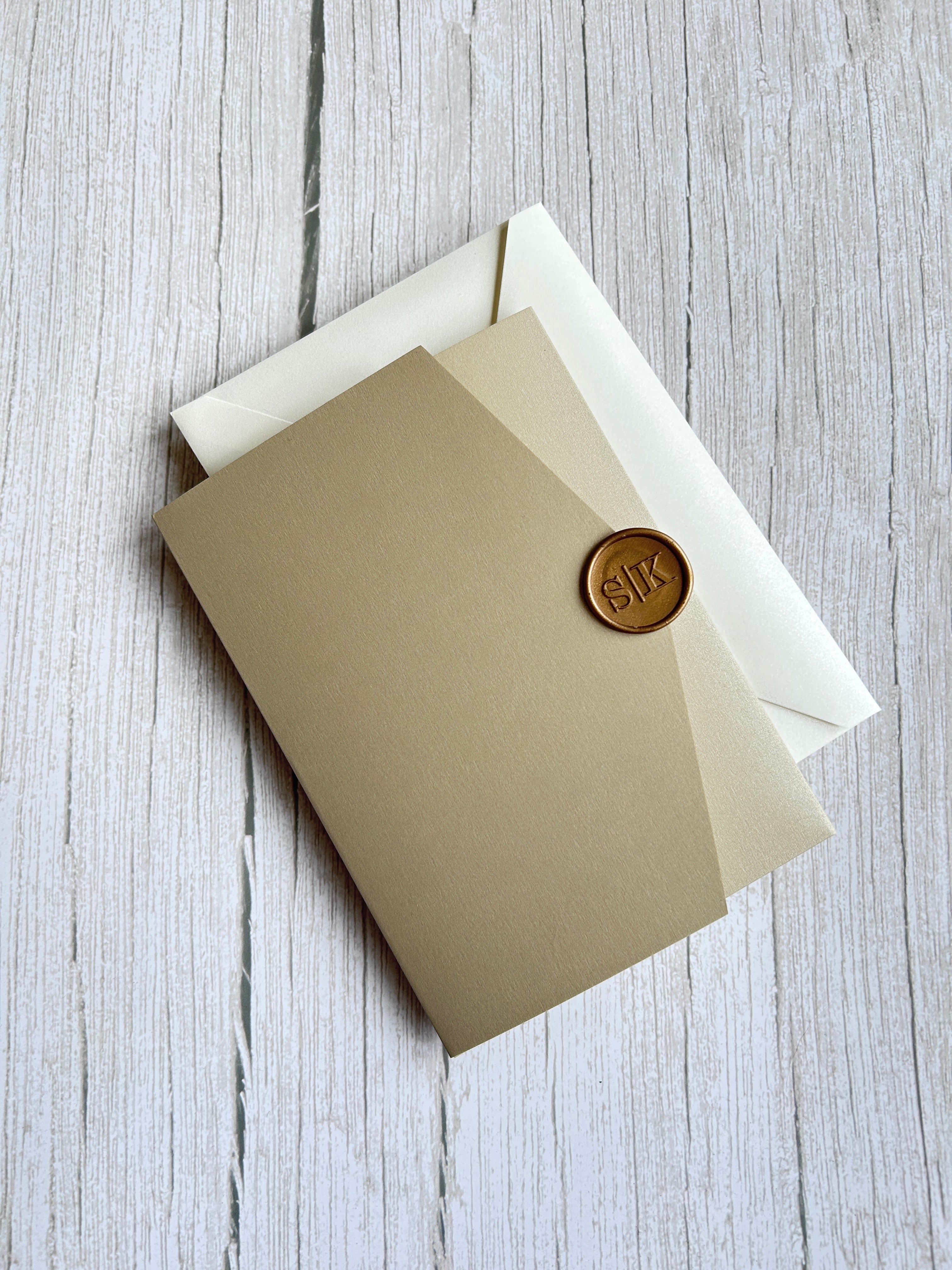 Luxury Gold Foiled Acrylic Pocketfold Wedding Invitation Suite with Stacked Inserts thumbnail 8