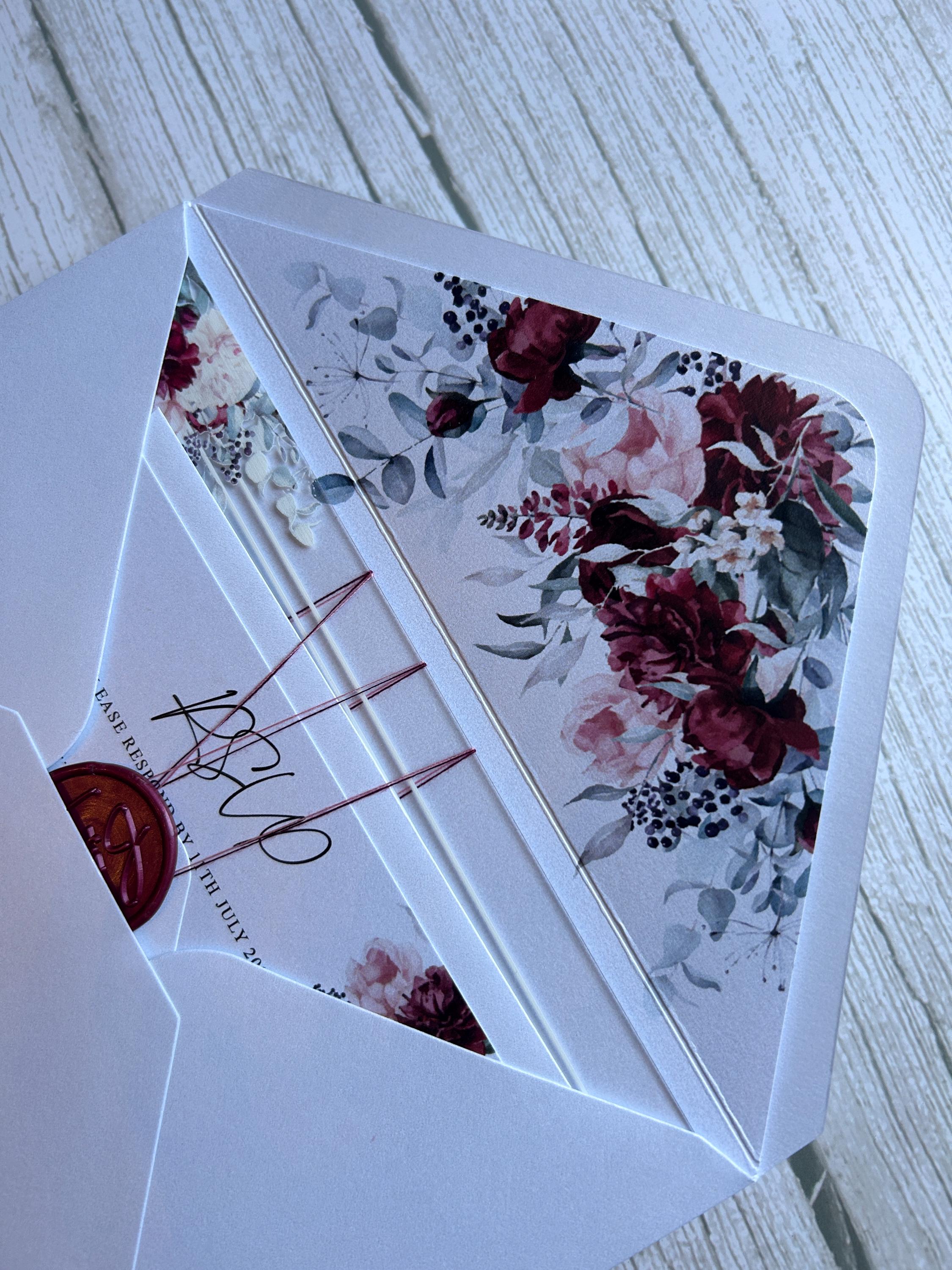 Acrylic Wedding Invitation with Wax Seal, Clear Floral Wedding Invite, Luxury Modern Wedding Stationery thumbnail 10