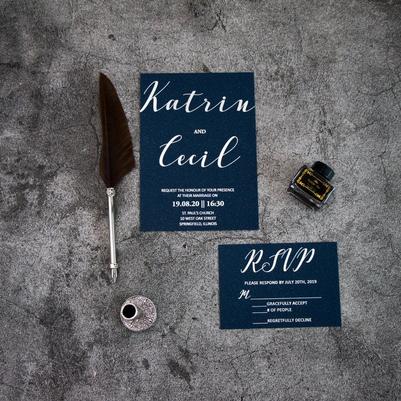 Rose Gold Foil Vellum Wedding Invitation Suite thumbnail 6