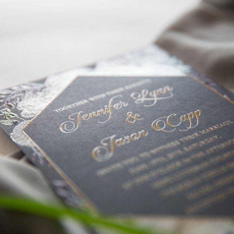 Floral UV Printed Wedding Invitation Suite thumbnail 2
