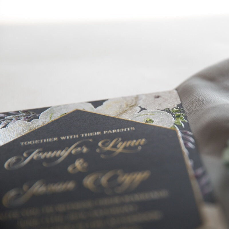 Floral UV Printed Wedding Invitation Suite thumbnail 3