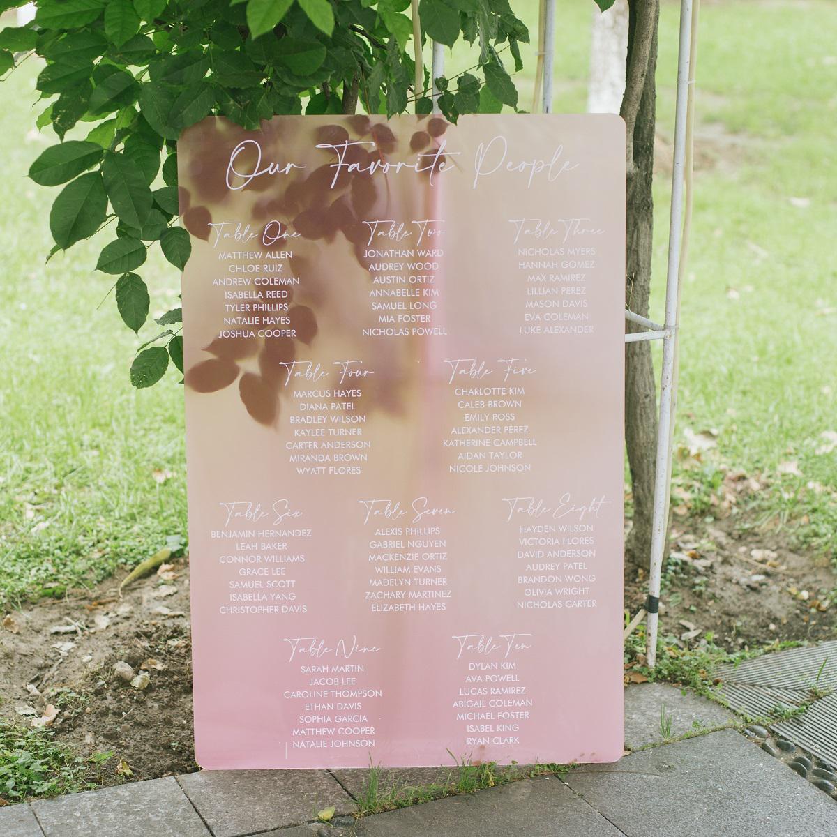 Pink Wedding Table Plan | UV Printed Guest Seating l Acrylic wedding sign thumbnail 3