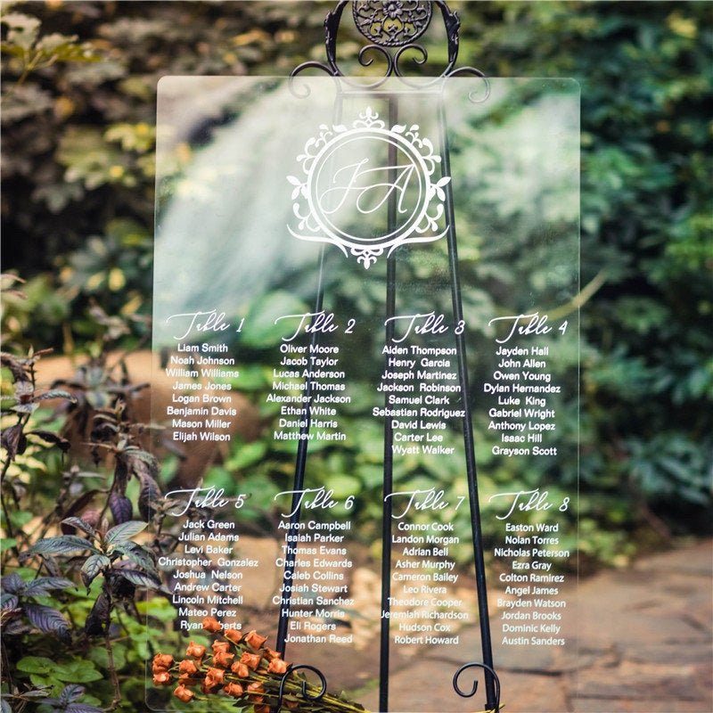 Modern Acrylic Wedding Table Seating Plan Sign image 1