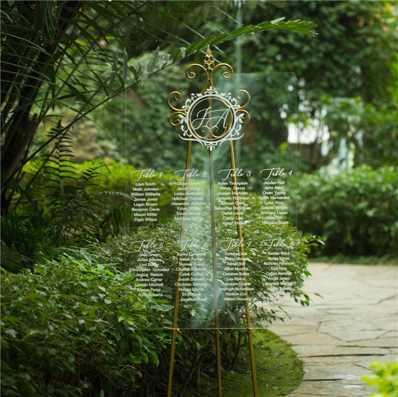 Modern Acrylic Wedding Table Seating Plan Sign thumbnail 2