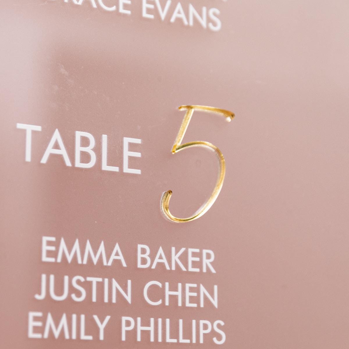 Frosted Acrylic Wedding Table Plan with Gold Acrylic Mirror 3D Lettering thumbnail 2