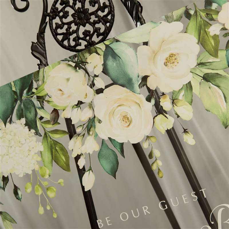 Floral Acrylic Wedding Table Seating Chart, Ivory White thumbnail 2