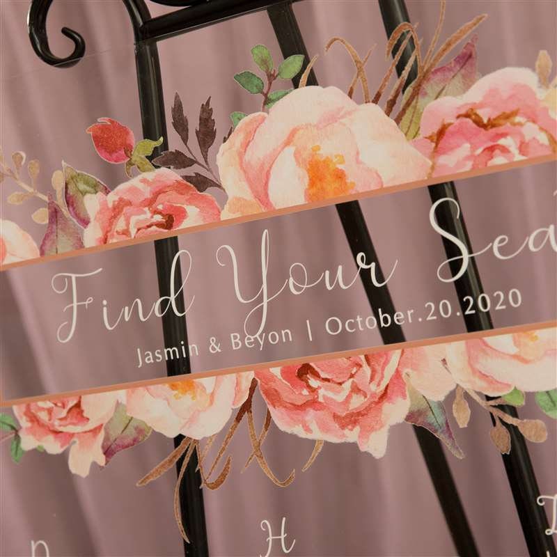 Blush Floral Acrylic Wedding Table Plan thumbnail 2