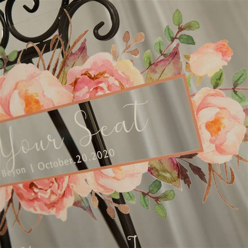 Blush Floral Acrylic Wedding Table Plan thumbnail 5
