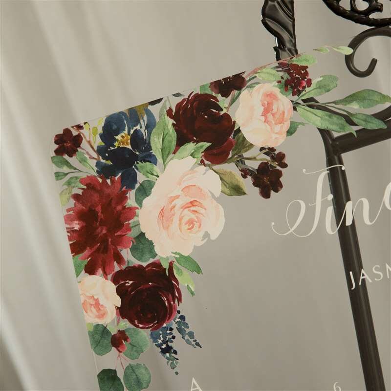 Floral Acrylic Wedding Seating Chart, Clear Table Plan thumbnail 2