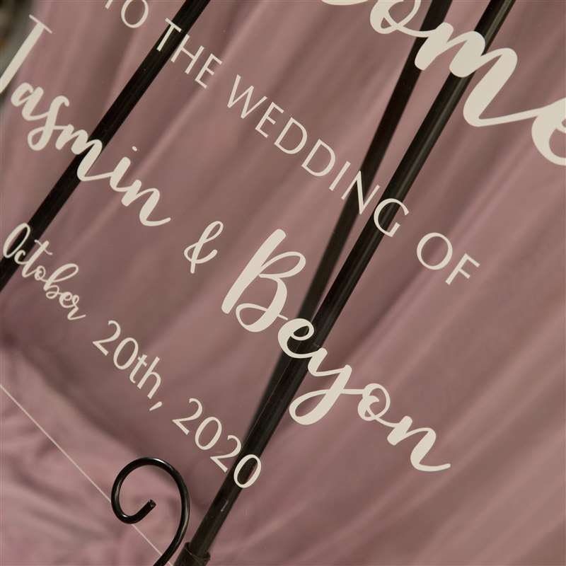 Burgundy Floral Acrylic Wedding Welcome Sign thumbnail 3