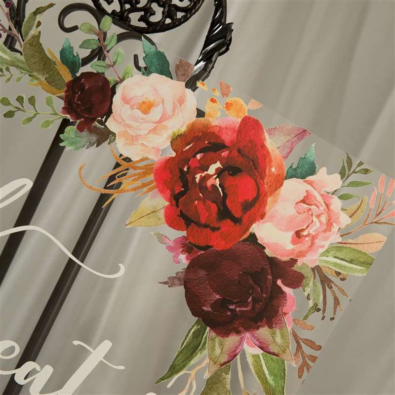 Burgundy Floral Acrylic Wedding Seating Plan Sign thumbnail 2