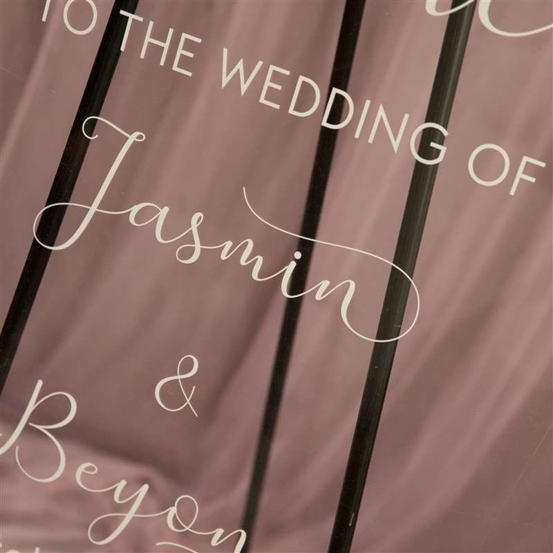 Burgundy & Blush Floral Acrylic Wedding Welcome Sign thumbnail 3