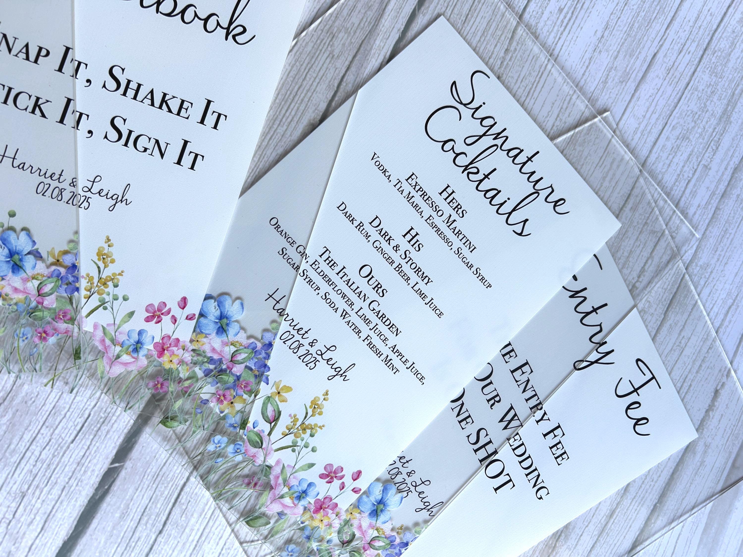 Wildflower Acrylic Wedding Signs image 1