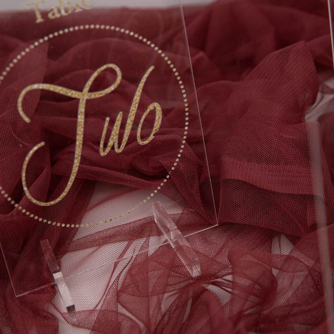 Gold Acrylic Wedding Table Numbers or Names, Clear Sign thumbnail 4