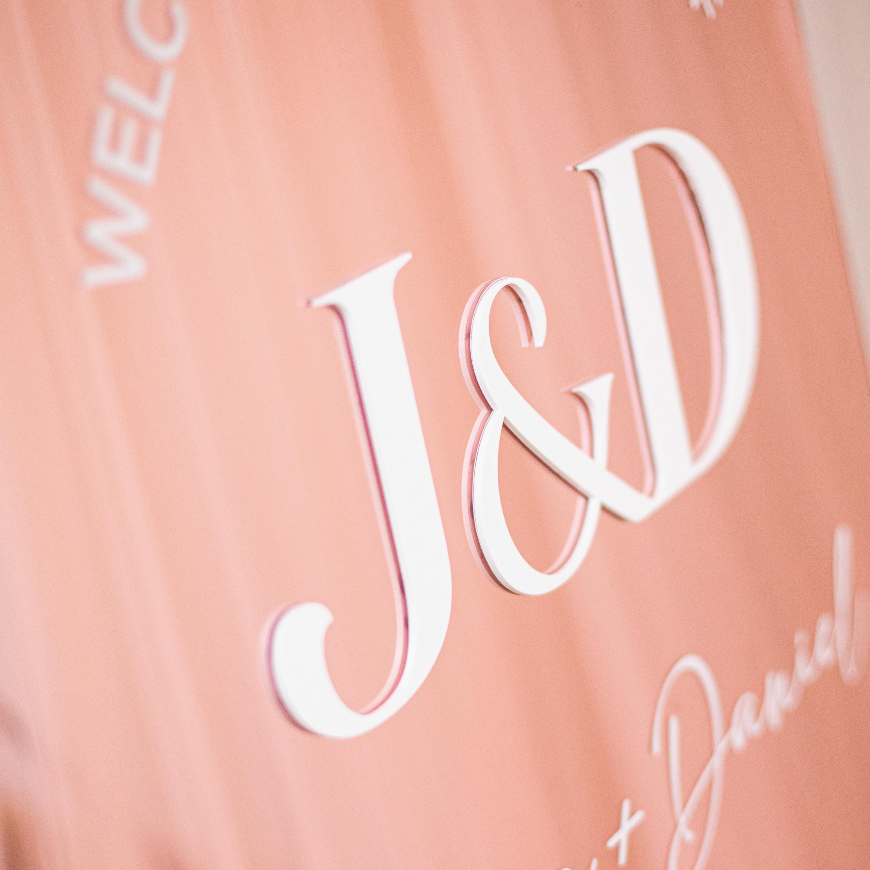 Full Arch Rose Gold Mirror Wedding Welcome Sign with white 3D Acrylic Lettering thumbnail 5