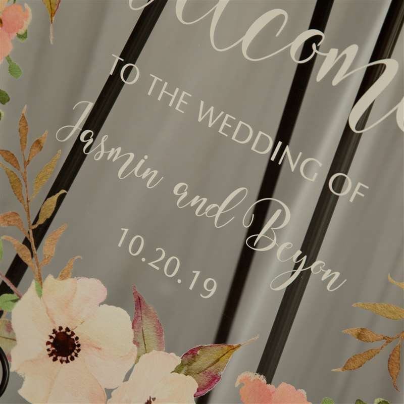 Floral Wreath Acrylic Welcome Wedding Sign thumbnail 2