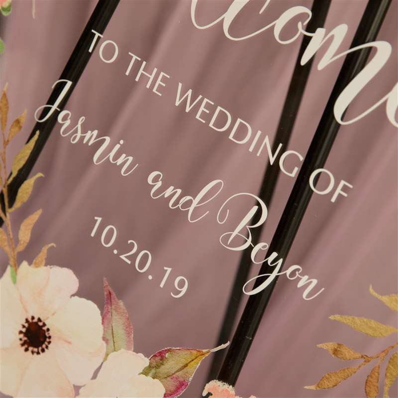 Floral Wreath Acrylic Welcome Wedding Sign thumbnail 4