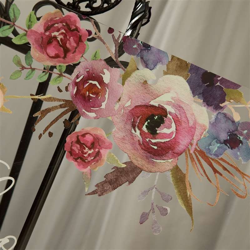 Floral Wreath Acrylic Wedding Welcome Sign, Personalized Calligraphy thumbnail 2