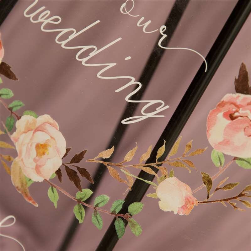 Floral Wreath Acrylic Wedding Welcome Sign, Personalized Calligraphy thumbnail 2
