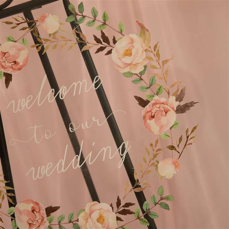 Floral Wreath Acrylic Wedding Welcome Sign, Personalized Calligraphy thumbnail 7