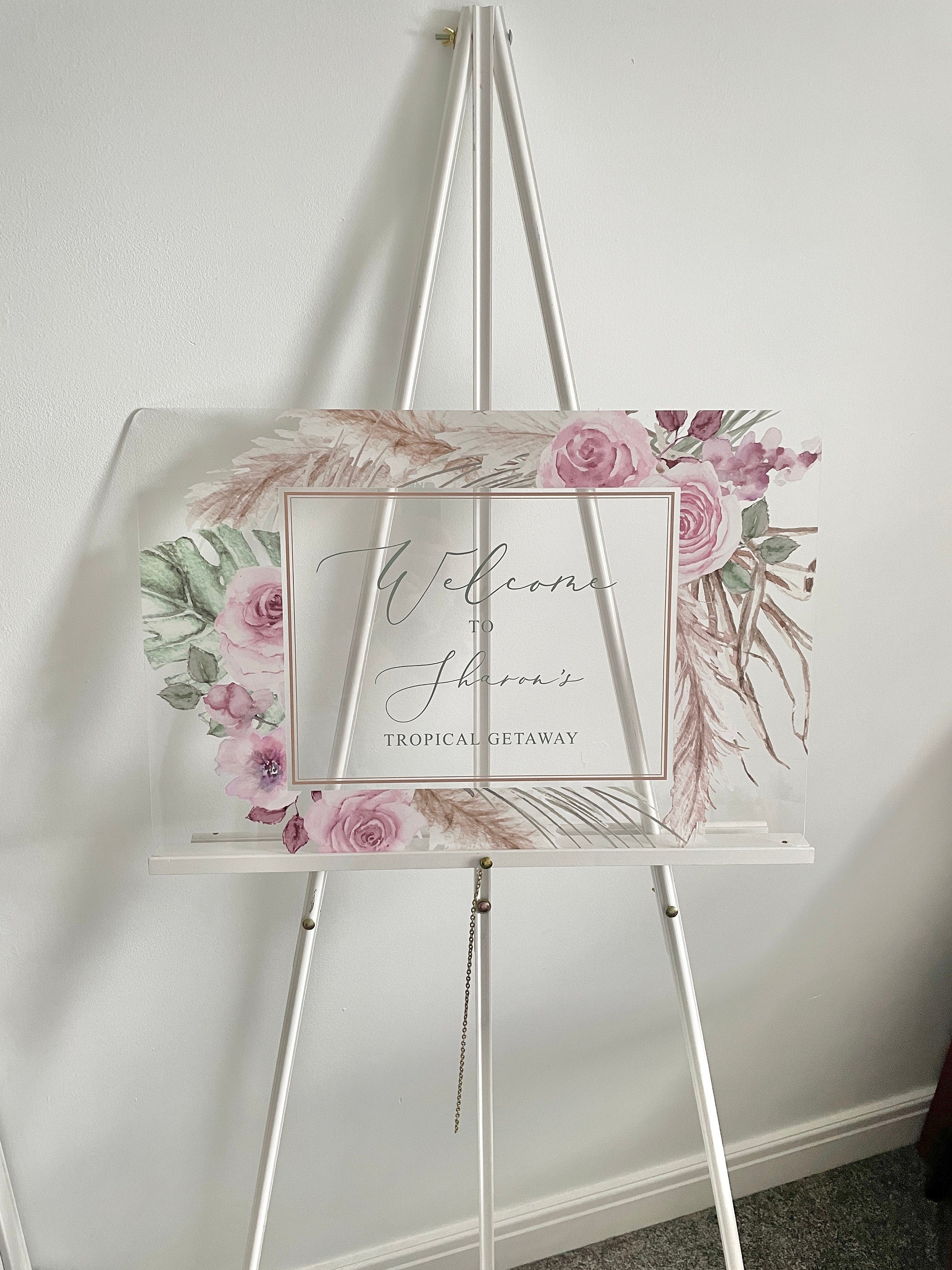Pink Floral & Pampas Style Welcome Sign thumbnail 7