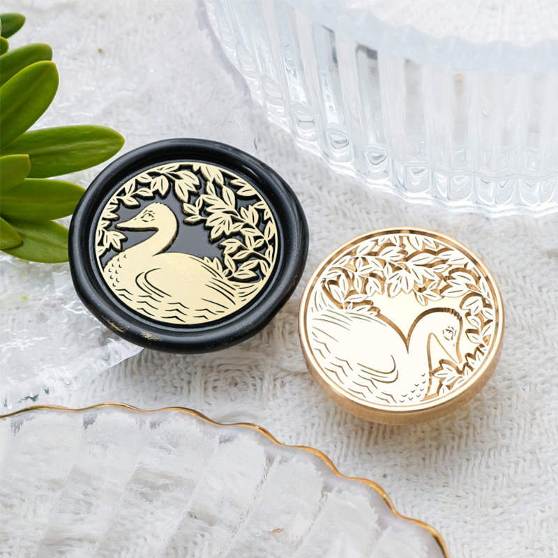 Geese Among Flowers Wax Seal Stamp image 1