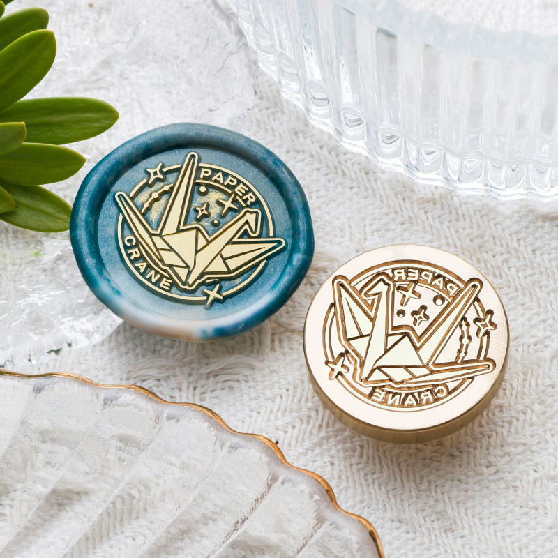 Praying Paper Crane Wax Seal Stamp image 1