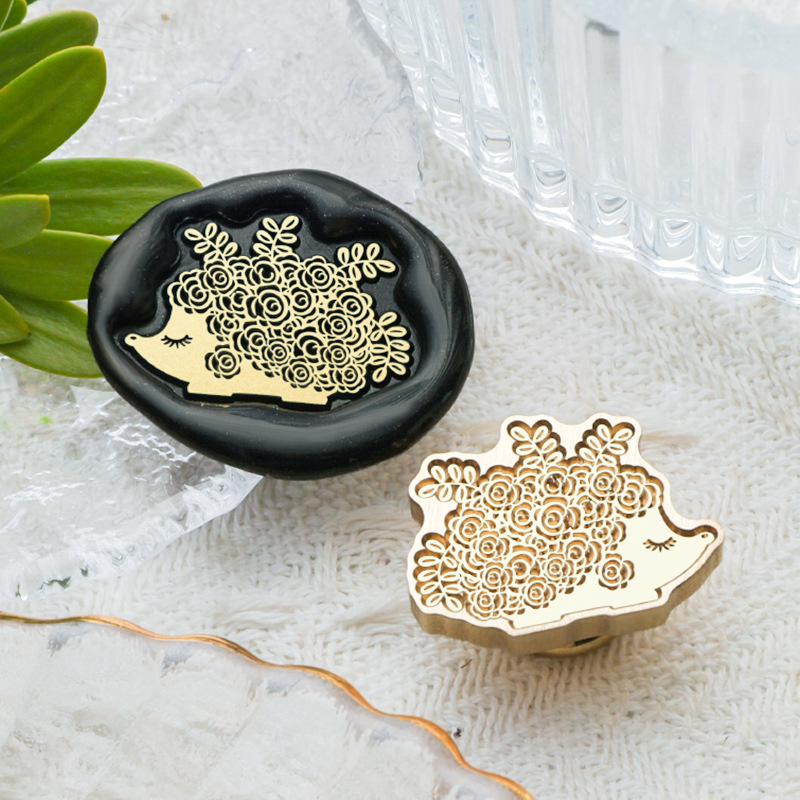 Rose Hedgehog Wax Seal Stamp image 1
