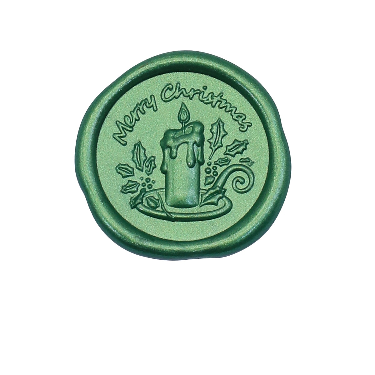 Color Christmas Candle Pine Green