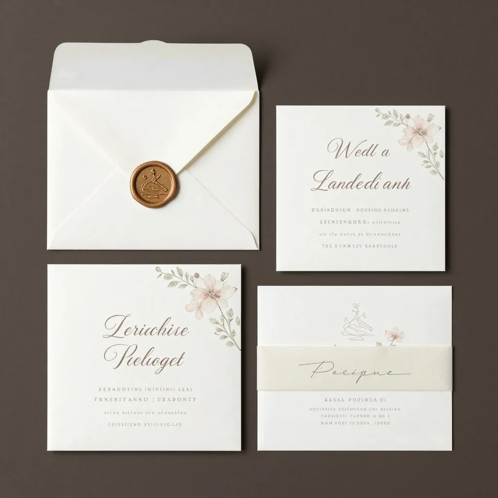 Wedding invitation wax seal placement examples
