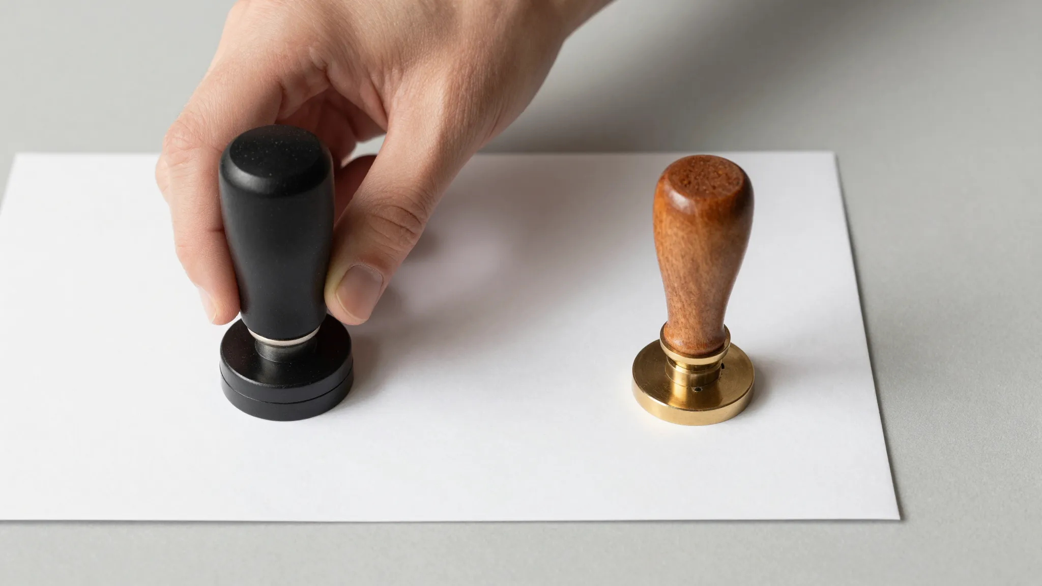 Handheld embosser versus wax seal
